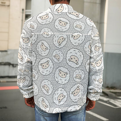 Kawaii Sheep Pattern Print Men's Shirt Jacket