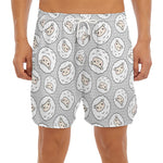 Kawaii Sheep Pattern Print Men's Split Running Shorts