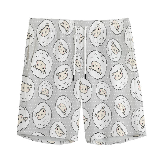 Kawaii Sheep Pattern Print Men's Sports Shorts