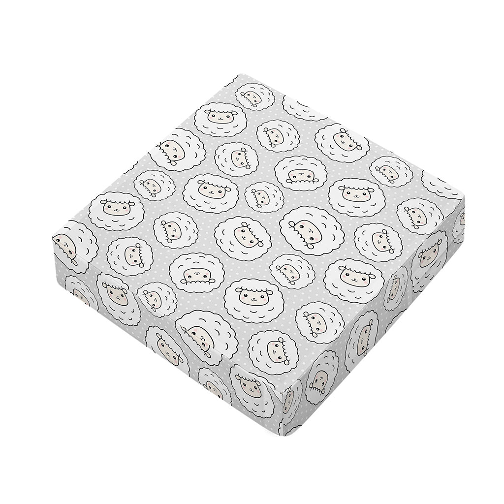 Kawaii Sheep Pattern Print Outdoor Seat Cushion Cover