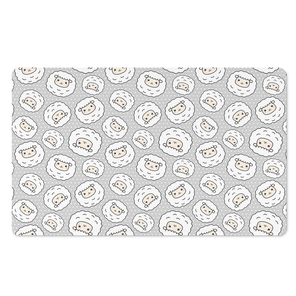 Kawaii Sheep Pattern Print Polyester Doormat