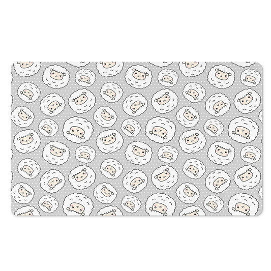 Kawaii Sheep Pattern Print Polyester Doormat