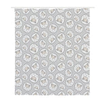 Kawaii Sheep Pattern Print Polyester Shower Curtain