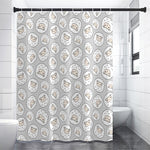 Kawaii Sheep Pattern Print Premium Shower Curtain