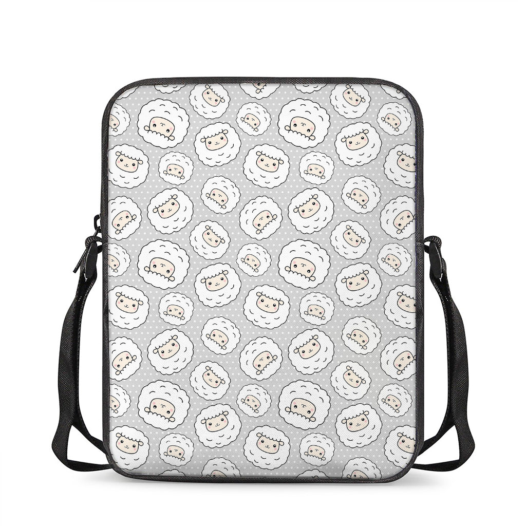 Kawaii Sheep Pattern Print Rectangular Crossbody Bag