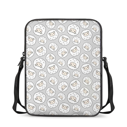Kawaii Sheep Pattern Print Rectangular Crossbody Bag