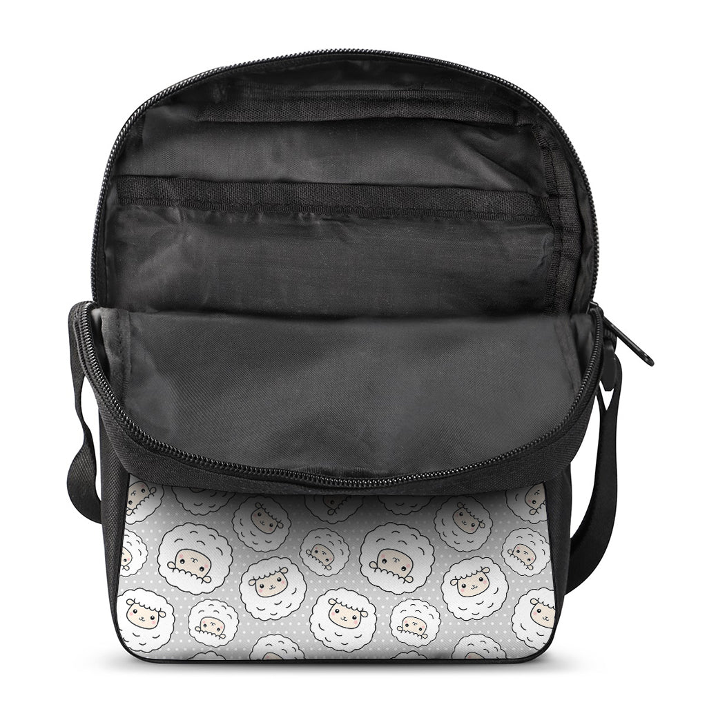 Kawaii Sheep Pattern Print Rectangular Crossbody Bag