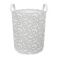 Kawaii Sheep Pattern Print Round Laundry Basket