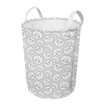 Kawaii Sheep Pattern Print Round Laundry Basket