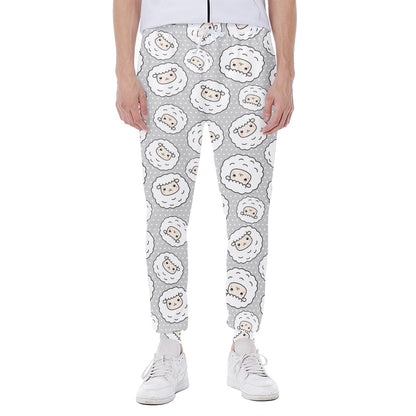 Kawaii Sheep Pattern Print Scuba Joggers