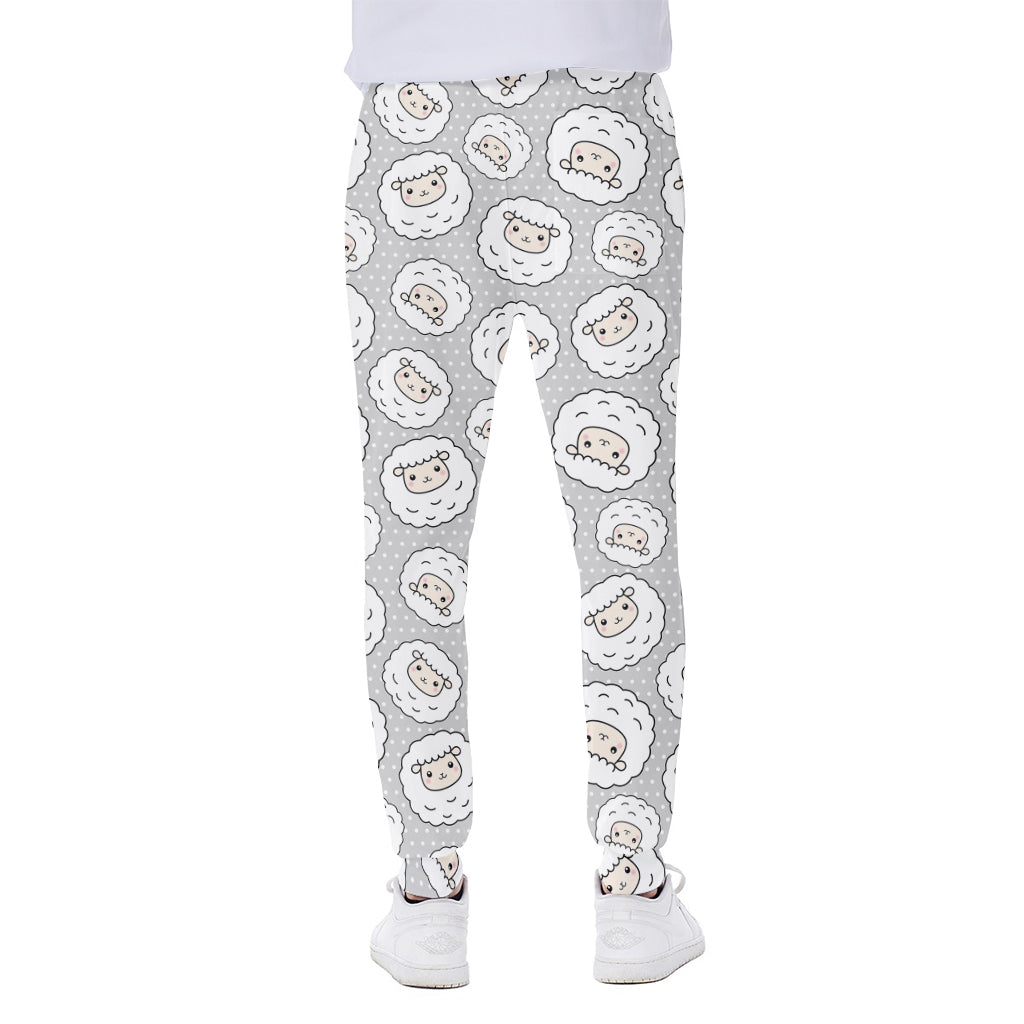 Kawaii Sheep Pattern Print Scuba Joggers