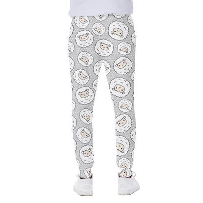 Kawaii Sheep Pattern Print Scuba Joggers