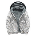Kawaii Sheep Pattern Print Sherpa Lined Zip Up Hoodie