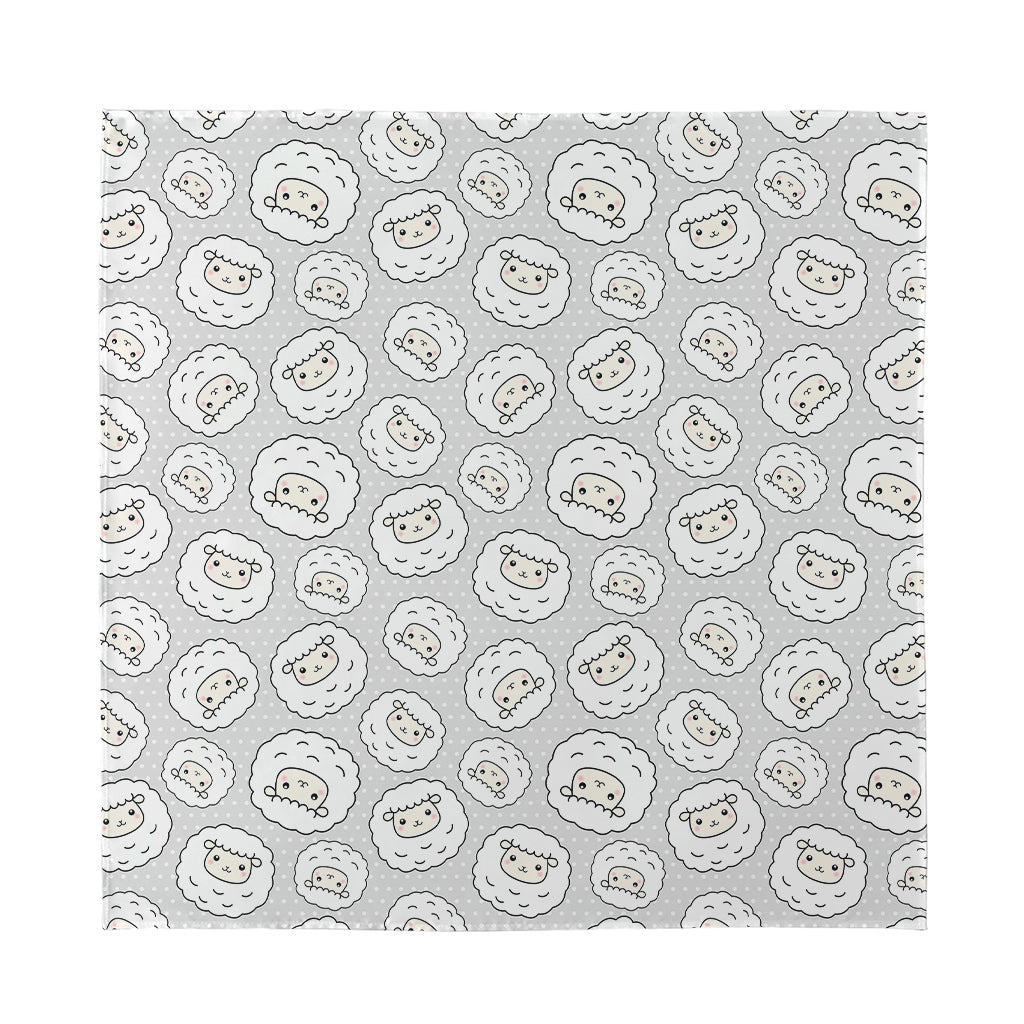 Kawaii Sheep Pattern Print Silk Bandana