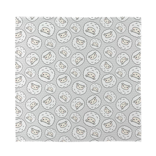 Kawaii Sheep Pattern Print Silk Bandana