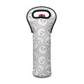 Kawaii Sheep Pattern Print Single Neoprene Wine Tote