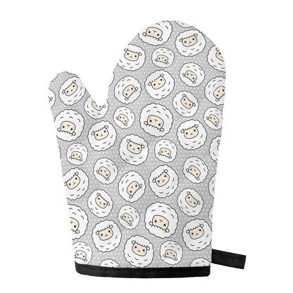 Kawaii Sheep Pattern Print Single Oven Mitt