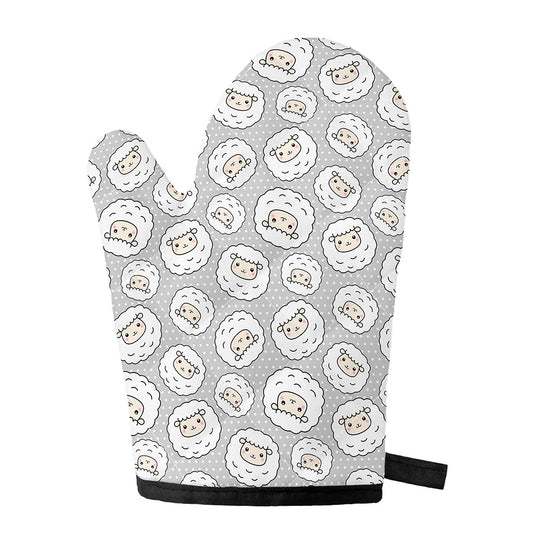 Kawaii Sheep Pattern Print Single Oven Mitt