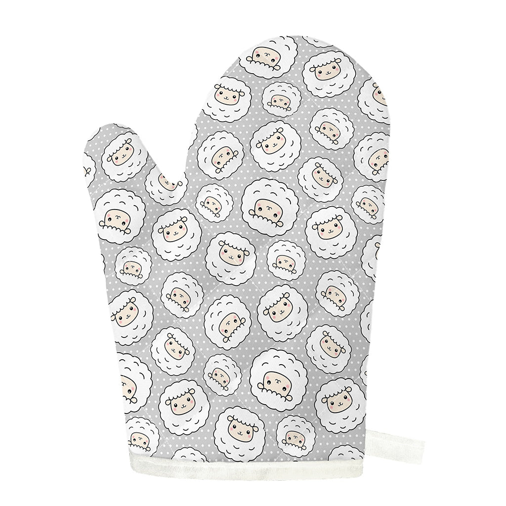 Kawaii Sheep Pattern Print Single Oven Mitt