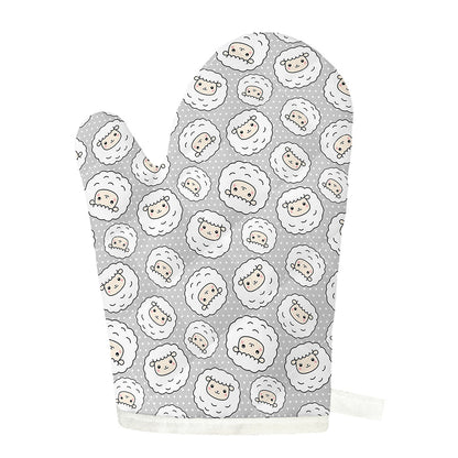 Kawaii Sheep Pattern Print Single Oven Mitt