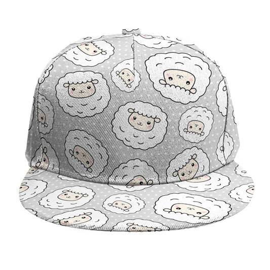 Kawaii Sheep Pattern Print Snapback Cap