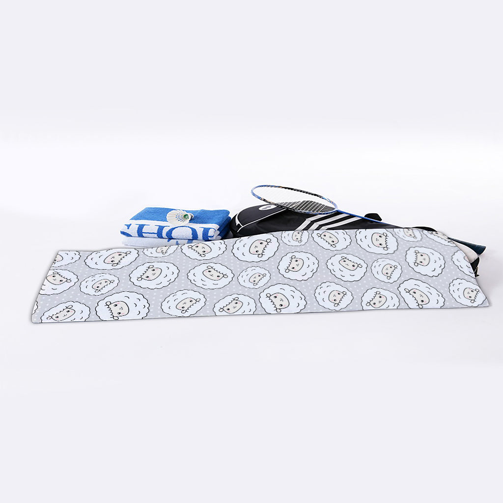 Kawaii Sheep Pattern Print Sports Towel