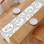 Kawaii Sheep Pattern Print Table Runner