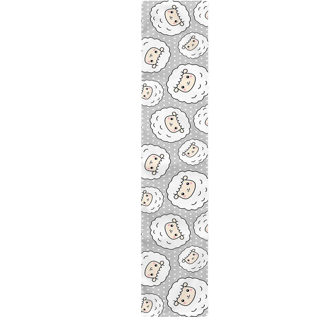 Kawaii Sheep Pattern Print Table Runner