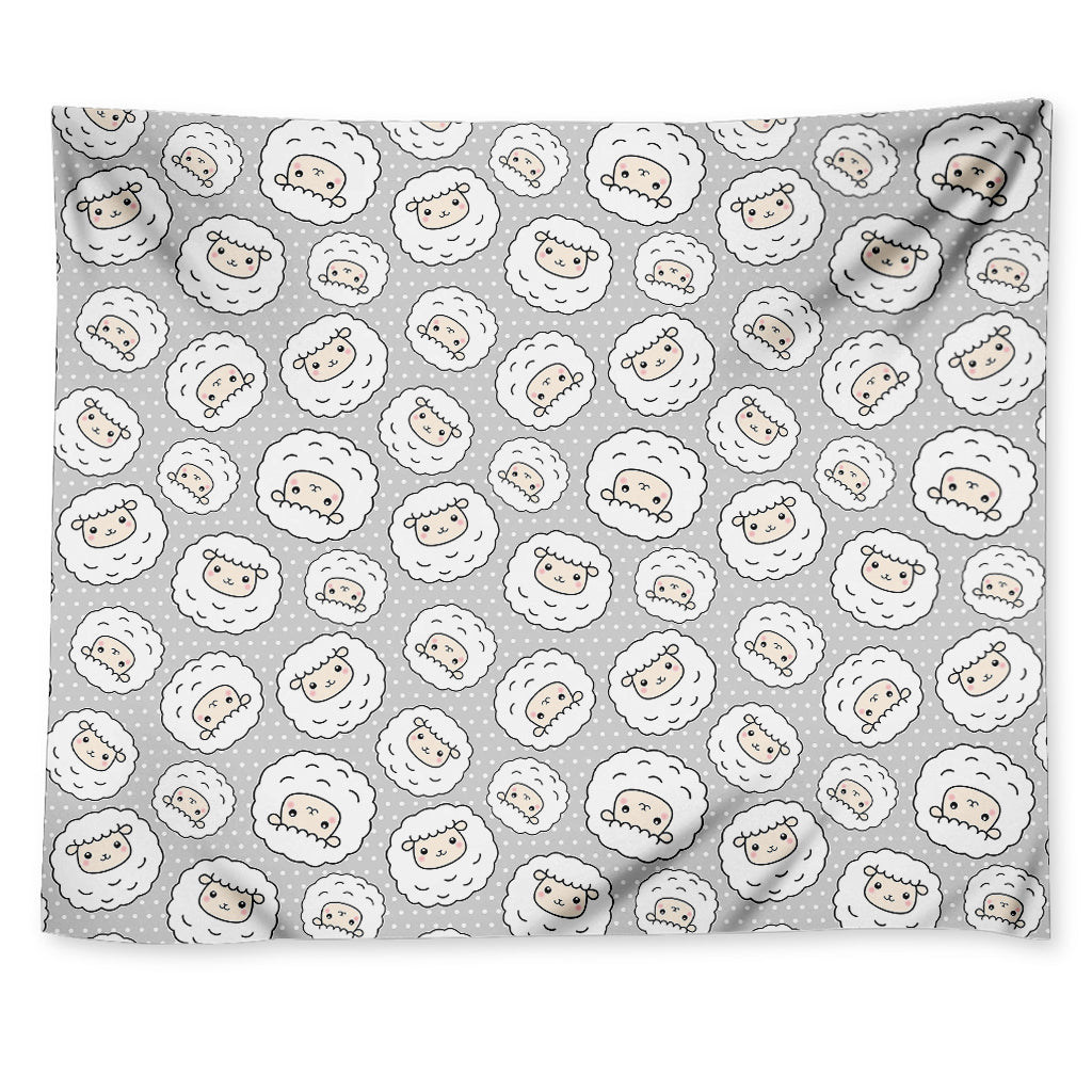 Kawaii Sheep Pattern Print Tapestry