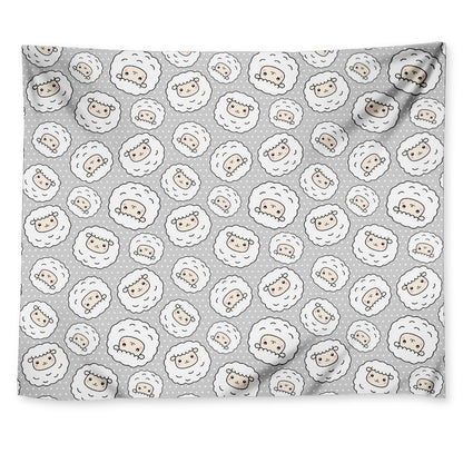Kawaii Sheep Pattern Print Tapestry