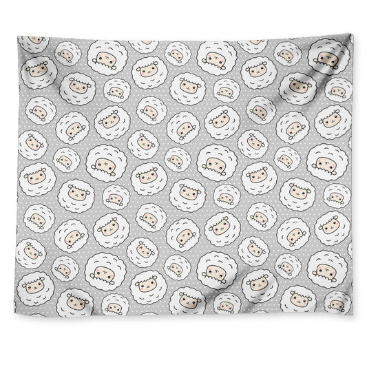 Kawaii Sheep Pattern Print Tapestry