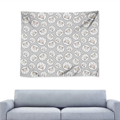Kawaii Sheep Pattern Print Tapestry