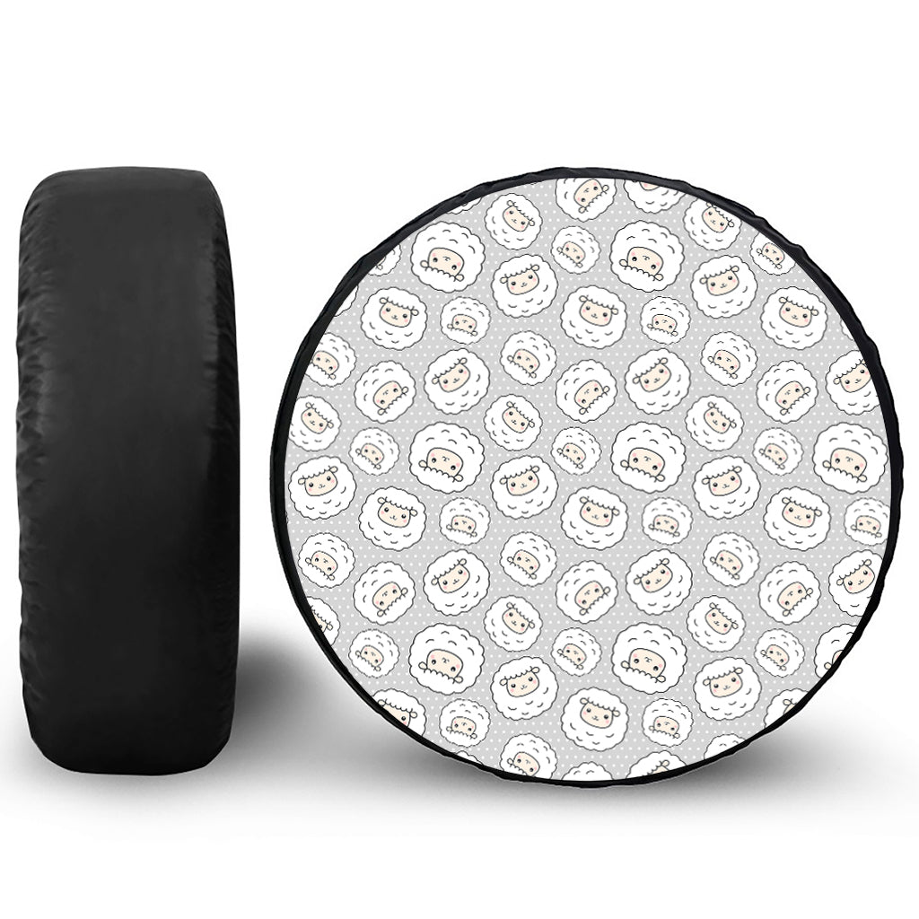Kawaii Sheep Pattern Print Tire Cover