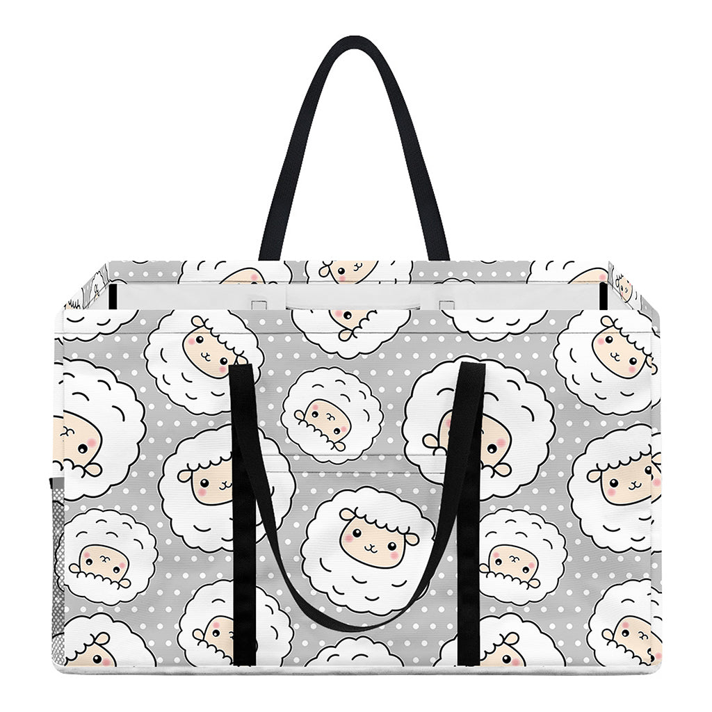 Kawaii Sheep Pattern Print Utility Tote Bag