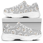 Kawaii Sheep Pattern Print White Chunky Shoes