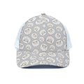 Kawaii Sheep Pattern Print White Mesh Trucker Hat