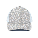Kawaii Sheep Pattern Print White Mesh Trucker Cap