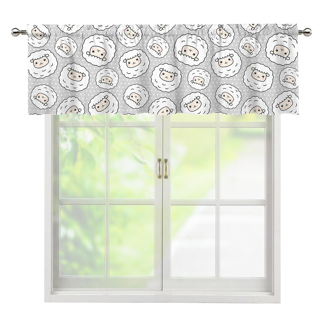 Kawaii Sheep Pattern Print Window Valance