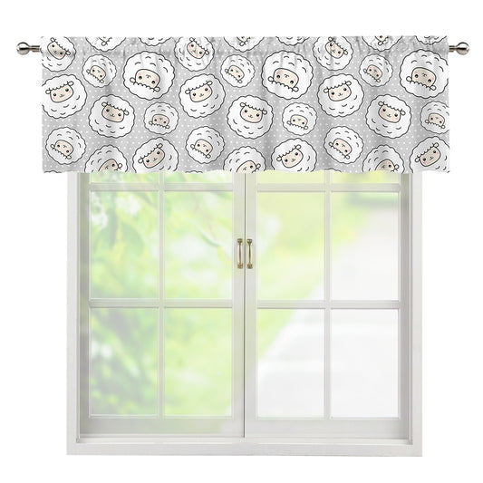 Kawaii Sheep Pattern Print Window Valance