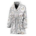 Kawaii Sheep Pattern Print Women's Bathrobe
