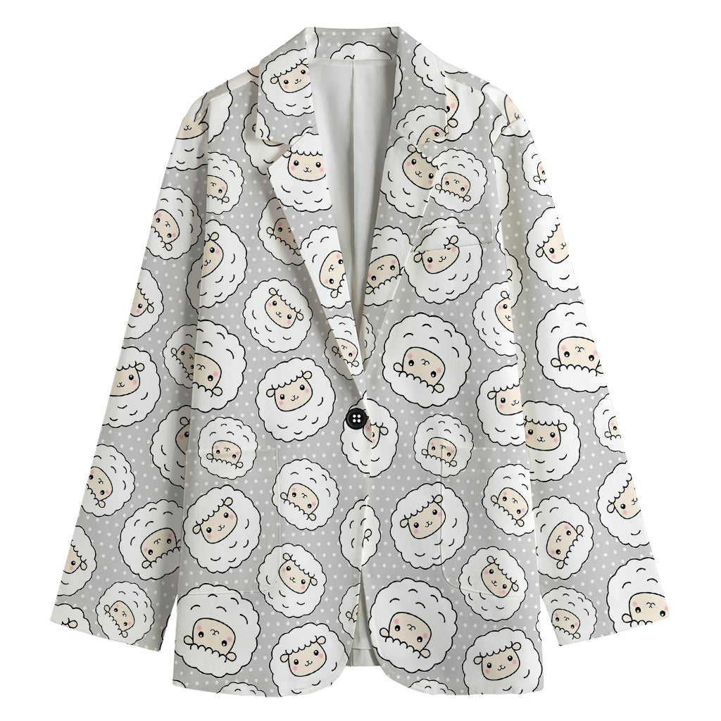Kawaii Sheep Pattern Print Women's Blazer