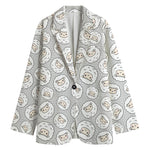 Kawaii Sheep Pattern Print Women's Cotton Blazer
