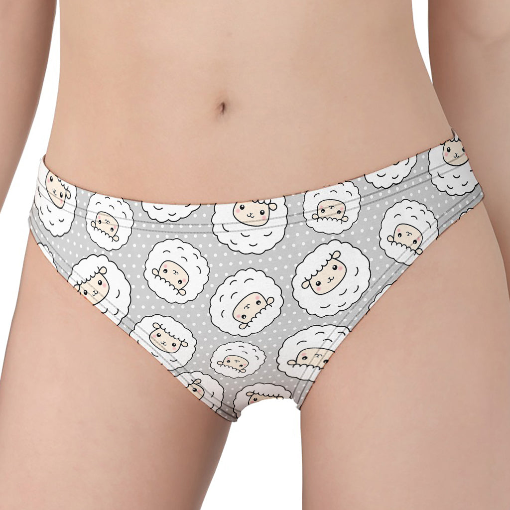 Kawaii Sheep Pattern Print Women's Panties