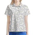 Kawaii Sheep Pattern Print Women's Polo Shirt