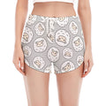 Kawaii Sheep Pattern Print Women's Split Running Shorts