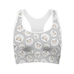 Kawaii Sheep Pattern Print Women's Sports Bra