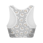 Kawaii Sheep Pattern Print Women's Sports Bra