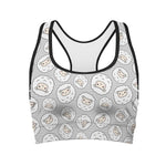 Kawaii Sheep Pattern Print Women's Sports Bra