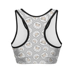 Kawaii Sheep Pattern Print Women's Sports Bra