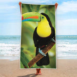 Keel-Billed Toucan Print Beach Towel